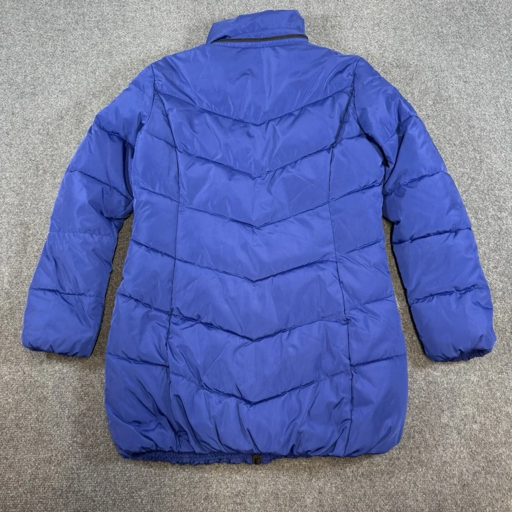 Calvin Klein Puffer Jacket Womens Medium‎ Blue Coat Quilted Full Zip